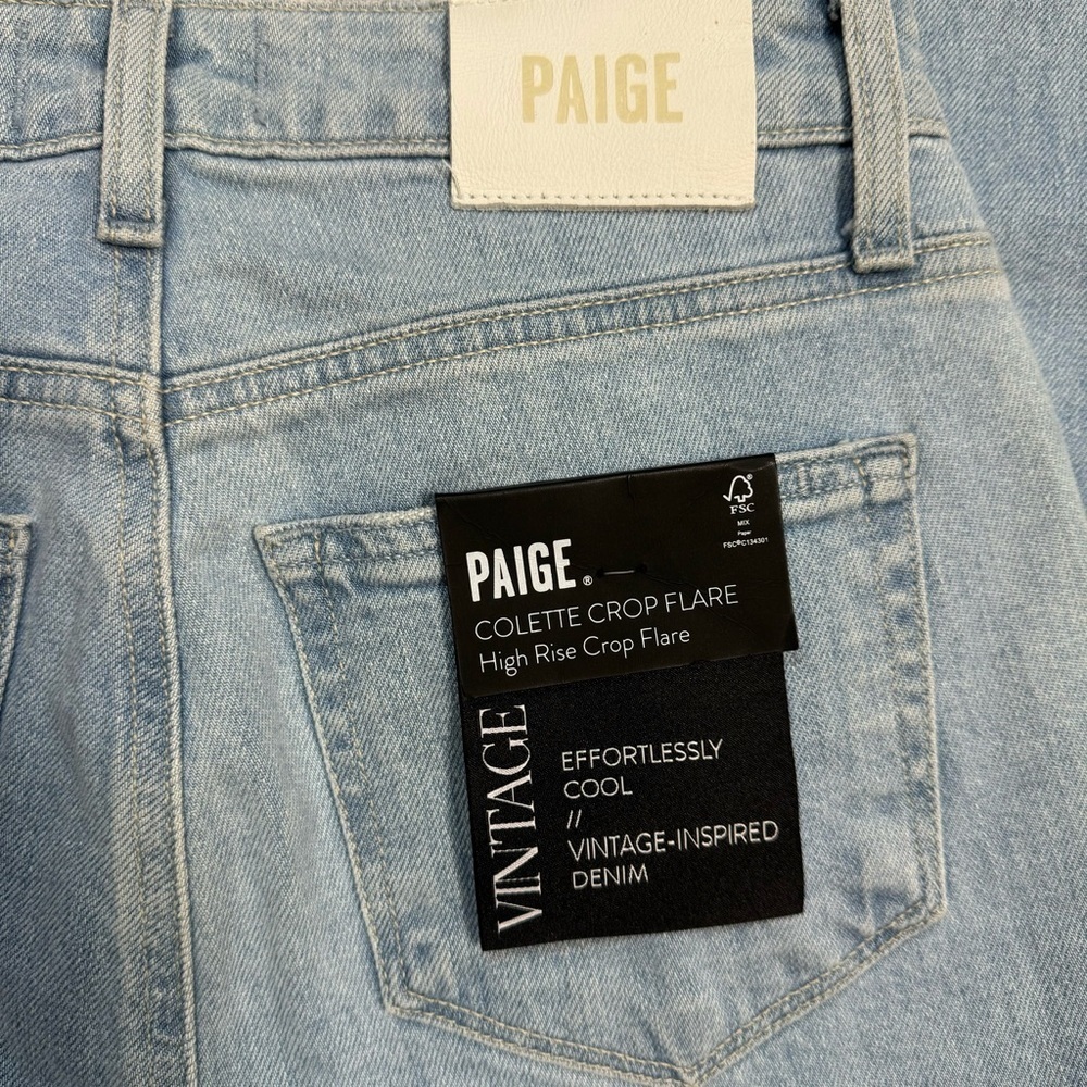 NWT New Paige Colette Crop Flare Jeans Size 23 - Picture 10 of 10